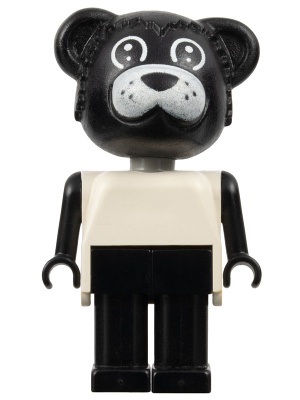 Fabuland Bear - Billy Bear, Black Head, Legs and Arms, White Top