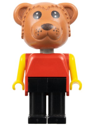 Fabuland Bear - Bruno Bear, Black Legs, Red Top, Yellow Arms