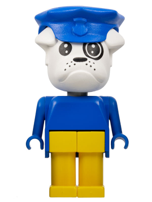 Fabuland Bulldog - Boris Bulldog (Postman), White Head, Blue Hat and Top