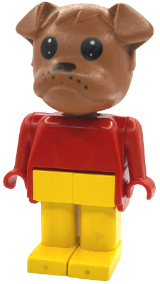 Fabuland Bulldog - Barty Bulldog (Fire Chief), Brown Head, Yellow Legs