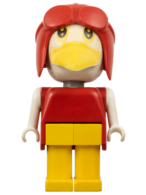 Fabuland Bird - Sandy Seagull / Albert Albatross, Red Pilot Helmet, White Head