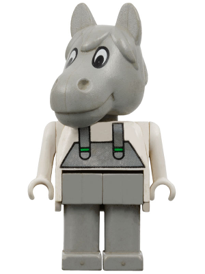 Fabuland Horse - Harry Horse, Light Gray Head and Overalls