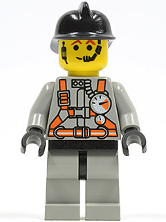 Fire - City Center 3, Light Gray Legs with Black Hips, Black Fire Helmet