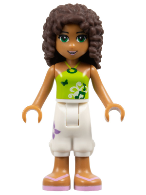 Friends Andrea - White Cropped Trousers, Lime Halter Neck Top