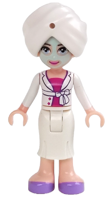 Friends Sophie - White Long Skirt, Magenta Top with White Jacket, White Turban, Light Aqua Mask