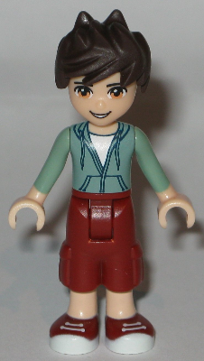 Friends Noah - Dark Red Cropped Trousers Large Pockets, Sand Green Hooded Top