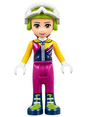 Friends Olivia (Light Nougat) - Magenta Trousers, Ski Jacket, Helmet, Goggles