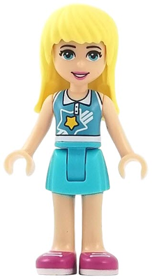 Friends Stephanie - Medium Azure Skirt, Medium Azure and White Top