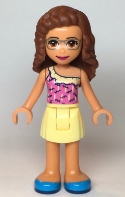 Friends Olivia (Nougat) - Bright Light Yellow Skirt, Dark Pink Top, Dark Azure Shoes