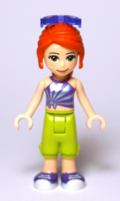 Friends Mia - Lime Cropped Trousers, Striped Top, Sunglasses