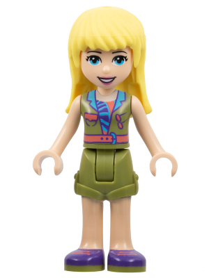 Friends Stephanie - Olive Green Shorts and Top, Dark Purple Shoes