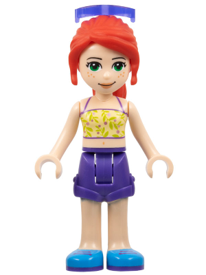 Friends Mia - Dark Purple Shorts, Yellowish Green Top with Vines, Sunglasses