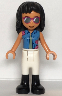 Friends Savannah - Medium Blue Vest, White Riding Pants, Black Boots