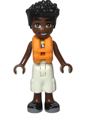 Friends Zac - Yellow and Dark Turquoise Wet Suit, Orange Life Jacket, White Cropped Trousers, Black Shoes