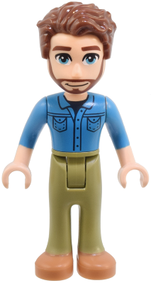 Friends Jonathan - Dark Azure Shirt, Olive Green Trousers, Medium Nougat Shoes, Reddish Brown Hair