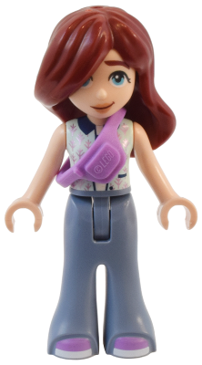 Friends Paisley - Light Aqua Vest, Sand Blue Trousers Bell-Bottoms, Medium Lavender Shoes, Belt Bag