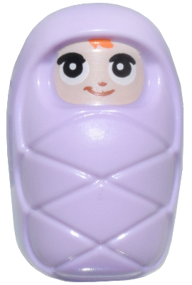 Baby / Infant - with Stud Holder on Back with Smiling Face, Large Eyes and Orange Hair Pattern (Baby Ella) (6483678)