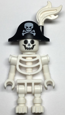Skeleton - Standard Skull, Bent Arms Vertical Grip, Black Bicorne Hat with Skull and Crossbones, White Plume