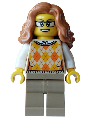 Carol Choir Double Bass Player - Female, Tan Knit Argyle Sweater Vest