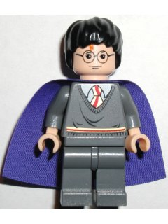 Harry Potter - Gryffindor Stripe Torso, Dark Bluish Gray Legs, Lilac Cape
