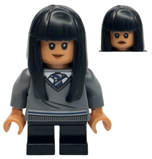 Cho Chang - Dark Bluish Gray Ravenclaw Sweater with Crest, Black Short Legs, Flexible Rubber Hair