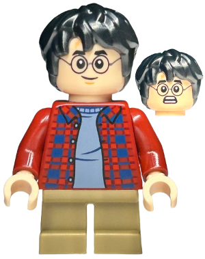 Harry Potter - Dark Red Plaid Flannel Shirt, Dark Tan Short Legs