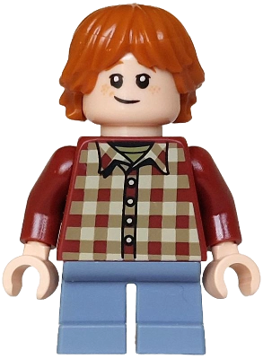 Ron Weasley - Dark Red Plaid Shirt, Sand Blue Short Legs