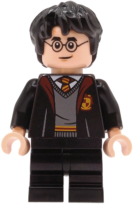 Harry Potter - Gryffindor Robe Open, Black Medium Legs, Hair Thick and Messy