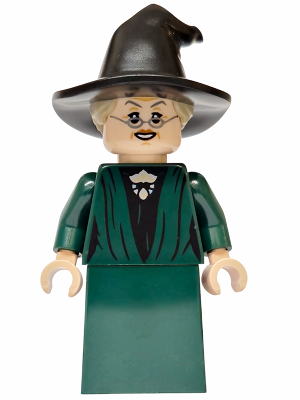 Professor Minerva McGonagall - Dark Green Robe, Plain Skirt, Hat with Hair
