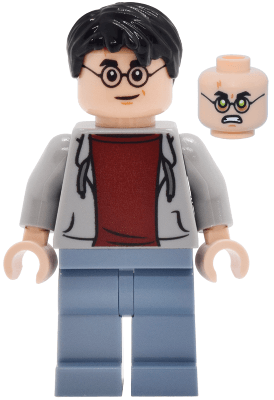Harry Potter - Light Bluish Gray Hoodie Open, Sand Blue Legs, Grin / Possessed, Lime Eyes