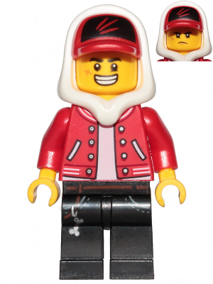 Jack Davids - Red Jacket with Cap and Hood (Large Smile / Grumpy)