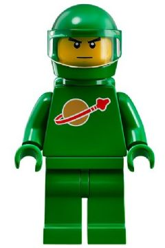 Classic Space - Green with Air Tanks and Motorcycle (Standard) Helmet with Visor (Pete)