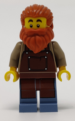 Blacksmith - Male, Reddish Brown Apron, Dark Orange Beard