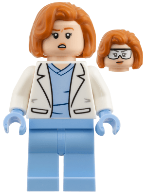 Dana Scully - Bright Light Blue Scrubs, White Lab Coat