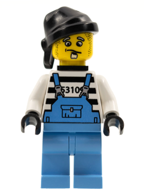 Xtreme Stunts Brickster Henchman with Medium Blue Overalls #1 with Neck Bracket