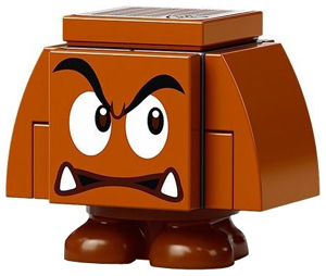 Goomba (Dark Bluish Gray Interior Pieces) - Angry, Looking Left