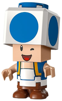 Blue Toad - Winking, Black Hinge Brick