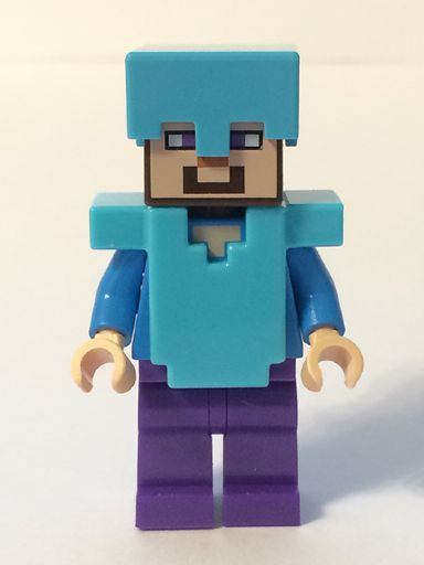 Steve (Light Nougat) - Dark Purple Legs, Medium Azure Helmet and Armor
