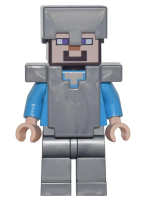 Steve (Light Nougat) - Flat Silver Legs, Helmet and Armor