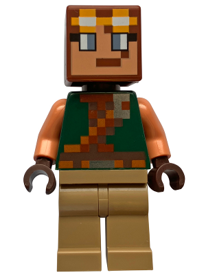 Hero - Dark Green Torso, Dark Tan Legs, Bright Light Orange Goggles