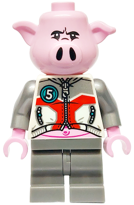 Pigsy - White Jacket, Dark Bluish Gray Medium Legs