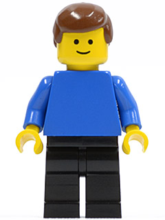 Plain Blue Torso with Blue Arms, Black Legs, Brown Male Hair