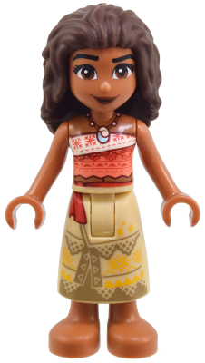 Moana (Sienna) - Mini Doll, Coral and White Strapless Top, Tan Long Skirt with Dark Tan Hems, Dark Brown Hair