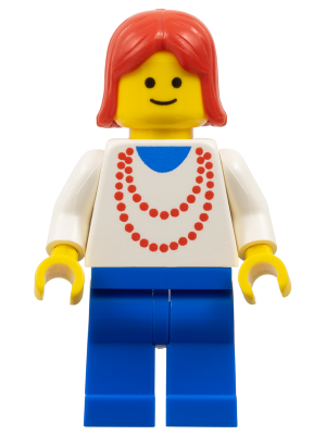 Necklace Red - Blue Legs, Red Female Hair