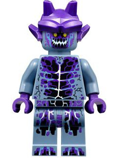 Stone Stomper - Fully Cracked Open Chest and Legs, Open Mouth, Dark Purple Gargoyle Horns