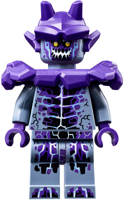 Stone Stomper - Fully Cracked Open Chest and Legs, Open Mouth, Dark Purple Gargoyle Horns and Shoulder Pads Armor