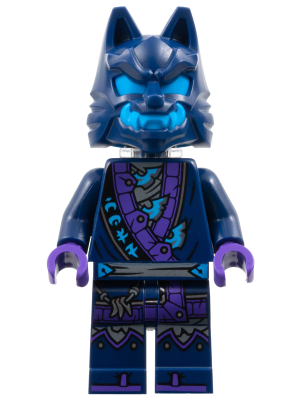 Wolf Mask Claw Warrior - Dark Blue and Dark Azure Mask, Neck Bracket