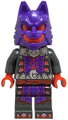 Wolf Mask Warrior - Dark Purple and Red Mask