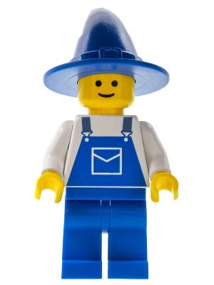 Overalls Blue with Pocket, Blue Legs, Blue Wizard / Witch Hat