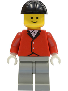 Red Riding Jacket - Light Gray Legs, Black Construction Helmet